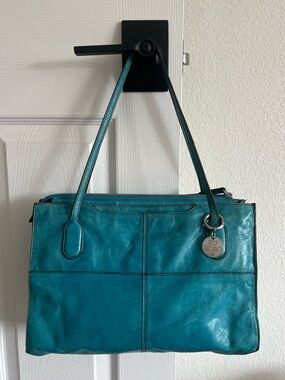 HOBO Teal Leather Shoulder Bag
